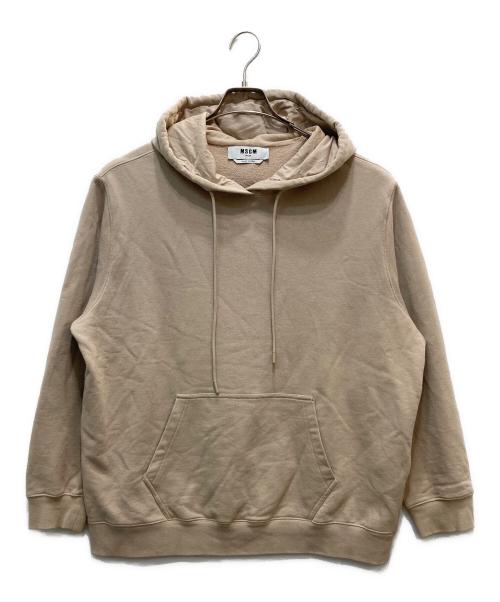 MSGM（エムエスジーエム）MSGM (エムエスジーエム) フードロゴスウェットパーカー ベージュ サイズ:Sの古着・服飾アイテム