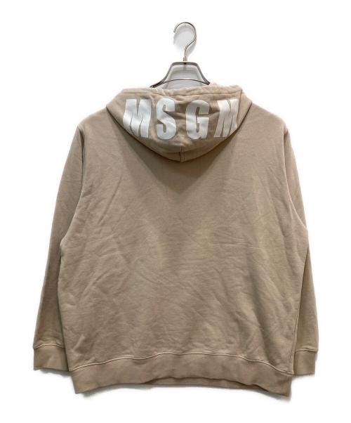 MSGM（エムエスジーエム）MSGM (エムエスジーエム) フードロゴスウェットパーカー ベージュ サイズ:Sの古着・服飾アイテム