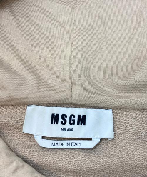 MSGM（エムエスジーエム）MSGM (エムエスジーエム) フードロゴスウェットパーカー ベージュ サイズ:Sの古着・服飾アイテム