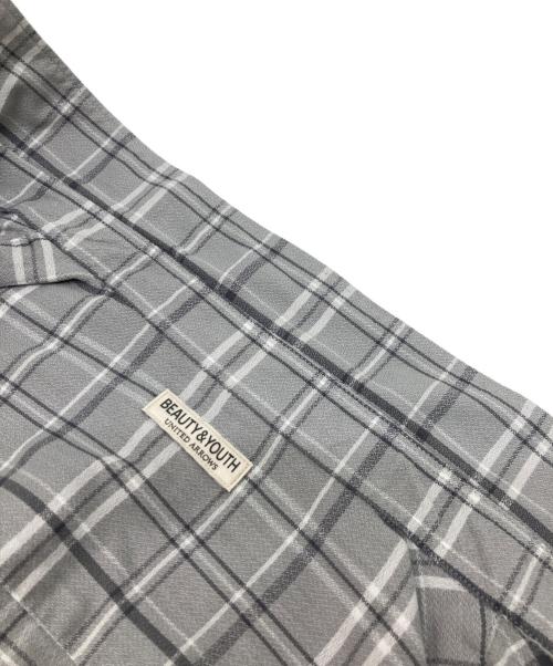 BEAUTY&YOUTH（ビューティーアンドユース）BEAUTY&YOUTH (ビューティーアンドユース) ドライアムンゼンチェックレギュラーフォルムシャツ グレー サイズ:XLの古着・服飾アイテム