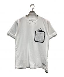 WHITE MOUNTAINEERING（ホワイトマウンテ二アニング）の古着「MOUNTAIN PRINTED POCKET T-SHIRT」｜ホワイト