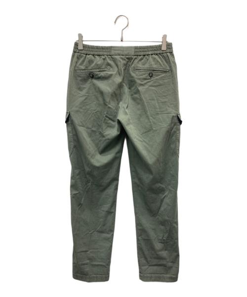 giab's ARCHIVIO（ジャブス アルキヴィオ）giab's ARCHIVIO (ジャブス アルキヴィオ) リヨセルコットンストレッチウエストシャーリングドローコードクリースステッチカーゴパンツ グリーン サイズ:44の古着・服飾アイテム