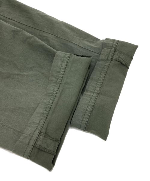 giab's ARCHIVIO（ジャブス アルキヴィオ）giab's ARCHIVIO (ジャブス アルキヴィオ) リヨセルコットンストレッチウエストシャーリングドローコードクリースステッチカーゴパンツ グリーン サイズ:44の古着・服飾アイテム