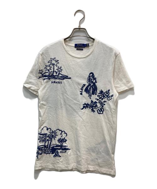 POLO RALPH LAUREN（ポロ・ラルフローレン）POLO RALPH LAUREN (ポロ・ラルフローレン) チェーンステッチTシャツ ホワイト サイズ:Sの古着・服飾アイテム