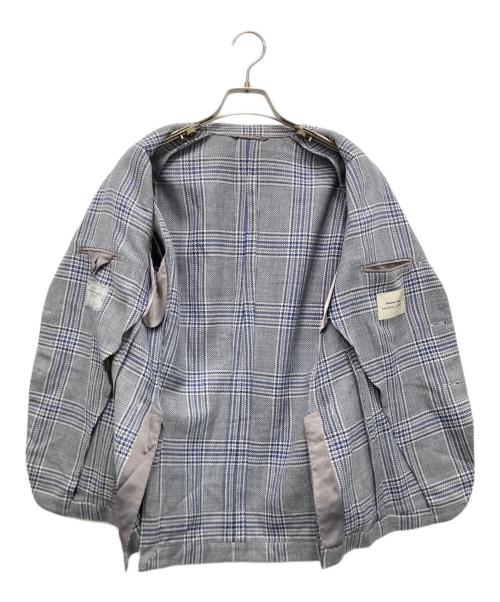 UNIVERSAL LANGUAGE（ユニバーサルランゲージ）UNIVERSAL LANGUAGE (ユニバーサルランゲージ) シルクウールリネンテーラードジャケット グレー サイズ:44-8DROPの古着・服飾アイテム