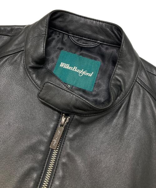 Wilkes Bashford（ウィルクスバシュフォード）Wilkes Bashford (ウィルクスバシュフォード) ラムレザーシングルライダースジャケット ブラック サイズ:XLの古着・服飾アイテム