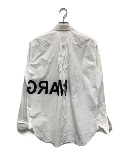 MM6 Maison Margiela（エムエムシックスメゾンマルジェラ）MM6 Maison Margiela (エムエムシックスメゾンマルジェラ) リバースロゴオーバーシャツ ホワイト サイズ:38の古着・服飾アイテム
