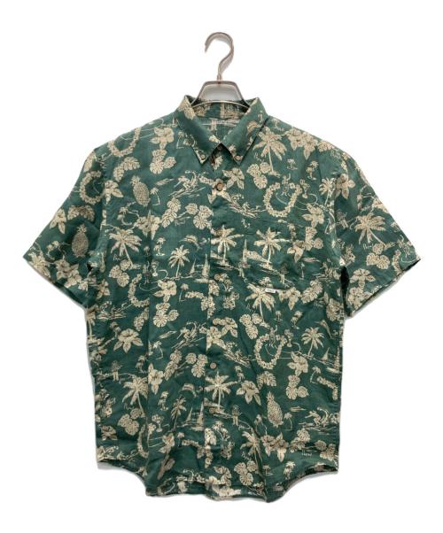 PAPAS（パパス）PAPAS (パパス) リネンアロハシャツ グリーン サイズ:Mの古着・服飾アイテム