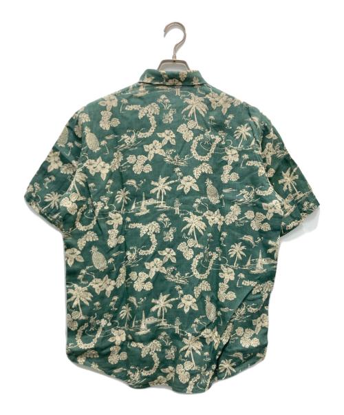 PAPAS（パパス）PAPAS (パパス) リネンアロハシャツ グリーン サイズ:Mの古着・服飾アイテム