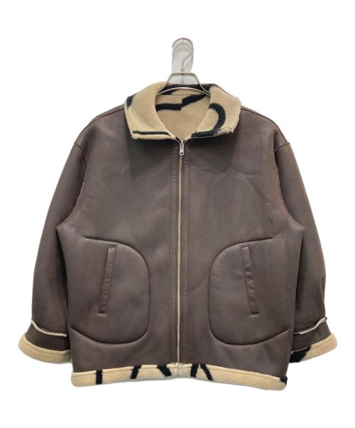 Ameri（アメリ）Ameri (アメリ) リバーシブルボアジャケット ブラウン×ベージュ サイズ:FREEの古着・服飾アイテム