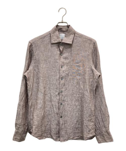 MARIA SANTANGELO（マリア サンタンジェロ）MARIA SANTANGELO (マリア サンタンジェロ) リネンシャツ ブラウン サイズ:42の古着・服飾アイテム