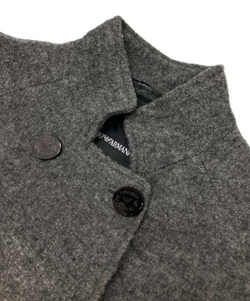 EMPORIO ARMANI（エンポリオアルマーニ）EMPORIO ARMANI (エンポリオアルマーニ) スタンドカラーウールロングコート グレー サイズ:36の古着・服飾アイテム