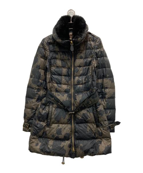 BURBERRY BRIT（バーバリーブリット）BURBERRY BRIT (バーバリーブリット) ファー付カモ柄ダウンジャケット オリーブ サイズ:XSの古着・服飾アイテム