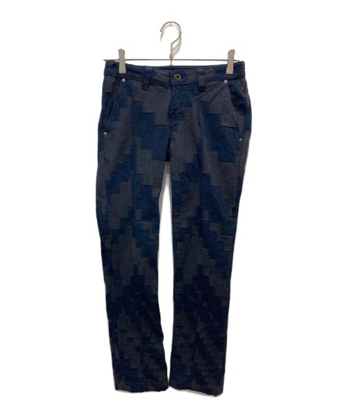 ISSEY MIYAKE（イッセイミヤケ）ISSEY MIYAKE (イッセイミヤケ) パッチワークデザインストレートデニムパンツ ネイビー サイズ:1の古着・服飾アイテム