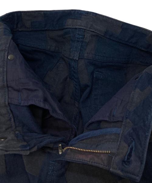 ISSEY MIYAKE（イッセイミヤケ）ISSEY MIYAKE (イッセイミヤケ) パッチワークデザインストレートデニムパンツ ネイビー サイズ:1の古着・服飾アイテム