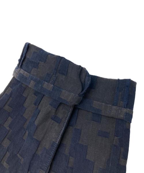 ISSEY MIYAKE（イッセイミヤケ）ISSEY MIYAKE (イッセイミヤケ) パッチワークデザインストレートデニムパンツ ネイビー サイズ:1の古着・服飾アイテム