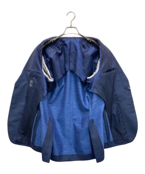 BEAMS F（ビームスエフ）BEAMS F (ビームスエフ) WOOL-SILK SOLID JACKET ネイビー サイズ:50 未使用品の古着・服飾アイテム