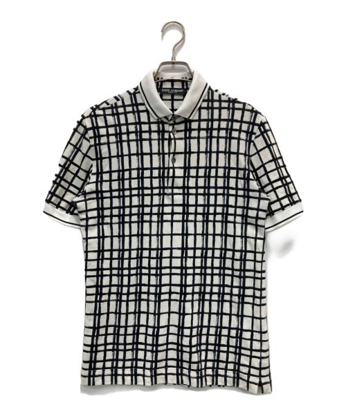 DOLCE & GABBANA（ドルチェ＆ガッバーナ）DOLCE & GABBANA (ドルチェ＆ガッバーナ) ポロシャツ アイボリー×ブラック サイズ:44の古着・服飾アイテム