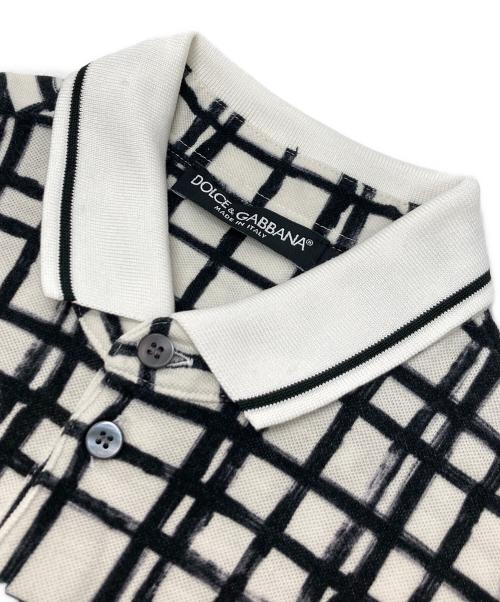 DOLCE & GABBANA（ドルチェ＆ガッバーナ）DOLCE & GABBANA (ドルチェ＆ガッバーナ) ポロシャツ アイボリー×ブラック サイズ:44の古着・服飾アイテム