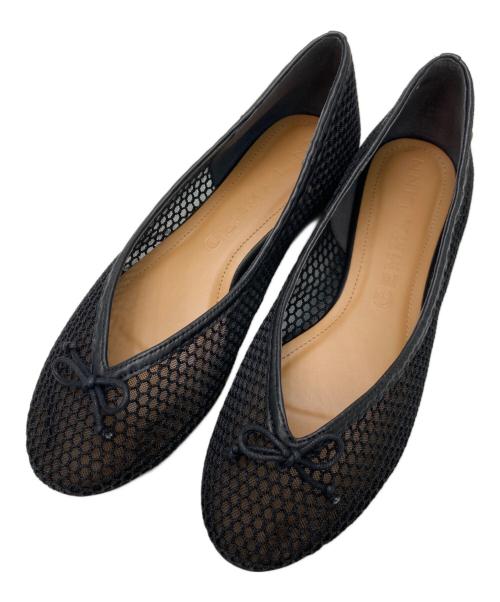 Daniella & GEMMA（ダニエラ＆ジェマ）Daniella & GEMMA (ダニエラ＆ジェマ) 甲浅メッシュラウンドバレエシューズ ブラック サイズ:38の古着・服飾アイテム