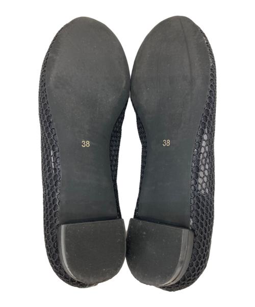 Daniella & GEMMA（ダニエラ＆ジェマ）Daniella & GEMMA (ダニエラ＆ジェマ) 甲浅メッシュラウンドバレエシューズ ブラック サイズ:38の古着・服飾アイテム