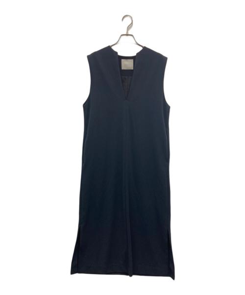 UNFILO（アンフィーロ）UNFILO (アンフィーロ) ジョーゼットジャージー キーネックジャンスカ ネイビー サイズ:XSの古着・服飾アイテム