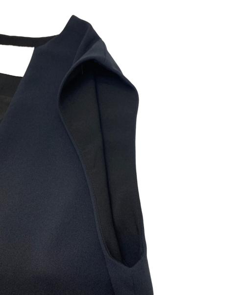 UNFILO（アンフィーロ）UNFILO (アンフィーロ) ジョーゼットジャージー キーネックジャンスカ ネイビー サイズ:XSの古着・服飾アイテム