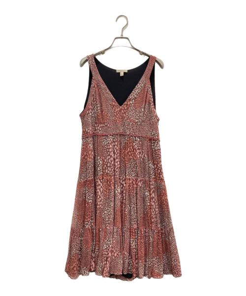 BURBERRY BRIT（バーバリーブリット）BURBERRY BRIT (バーバリーブリット) レオパードノースリーブワンピース レッド サイズ:USA10の古着・服飾アイテム