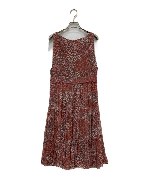 BURBERRY BRIT（バーバリーブリット）BURBERRY BRIT (バーバリーブリット) レオパードノースリーブワンピース レッド サイズ:USA10の古着・服飾アイテム