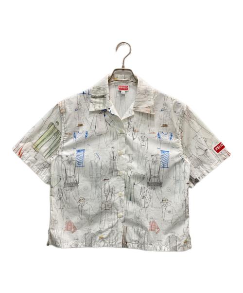 KENZO（ケンゾー）KENZO (ケンゾー) ボクシーロゴポプリンシャツ ホワイト サイズ:Sの古着・服飾アイテム