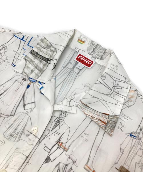 KENZO（ケンゾー）KENZO (ケンゾー) ボクシーロゴポプリンシャツ ホワイト サイズ:Sの古着・服飾アイテム