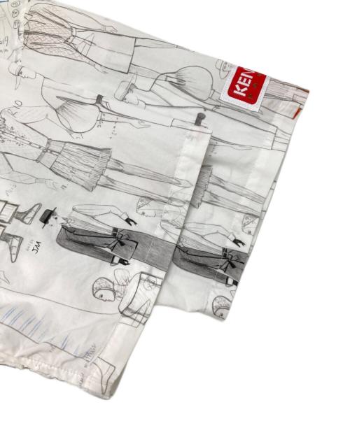 KENZO（ケンゾー）KENZO (ケンゾー) ボクシーロゴポプリンシャツ ホワイト サイズ:Sの古着・服飾アイテム