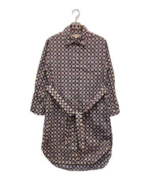 BURBERRY（バーバリー）BURBERRY (バーバリー) ノヴァチェックシャツワンピース ネイビー×ブラウン サイズ:UK8の古着・服飾アイテム