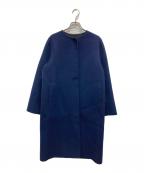 INEDイネド）の古着「カシミヤノーカラーコート」｜ネイビー