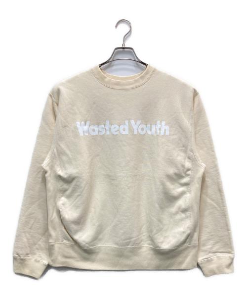 WASTED YOUTH（ウェイステッドユース）WASTED YOUTH (ウエステッド ユース) ロゴスウェット アイボリー サイズ:Lの古着・服飾アイテム