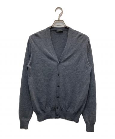 美品 PRADA プラダ 23AW ウール カーディガン グレー 46 M 薄手 中古・古着通販】PRADA (プラダ) ウールニットカーディガン グレー