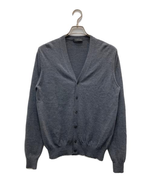 PRADA（プラダ）PRADA (プラダ) ウールニットカーディガン グレー サイズ:50の古着・服飾アイテム