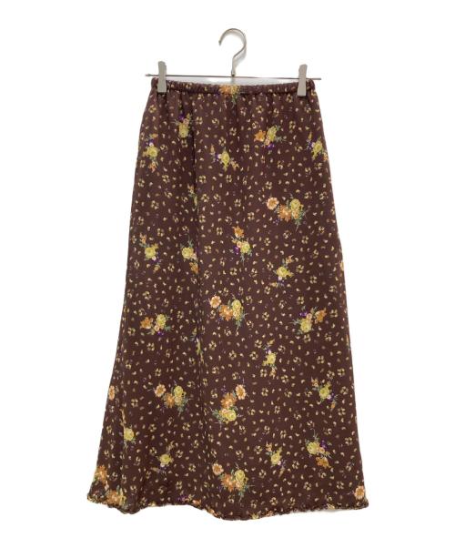 KANEKO ISAO（カネコ イサオ）KANEKO ISAO (カネコ イサオ) フラワーロングスカート ブラウン サイズ:不明（実寸参照）の古着・服飾アイテム