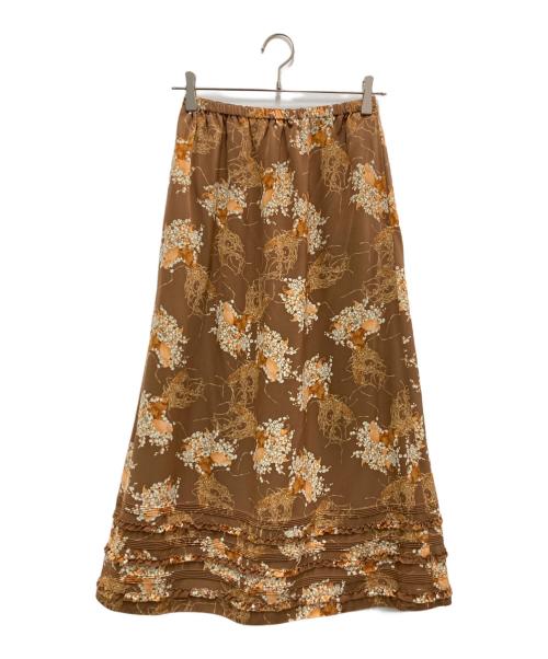 KANEKO ISAO（カネコ イサオ）KANEKO ISAO (カネコ イサオ) フリルフラワースカート ブラウン サイズ:不明（実寸参照）の古着・服飾アイテム
