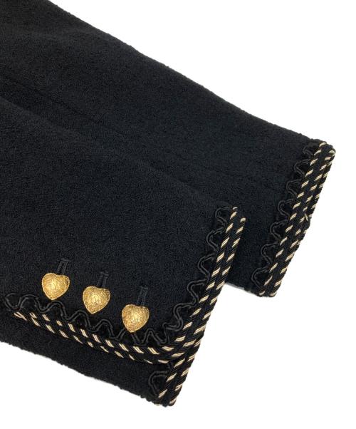 KANEKO ISAO（カネコ イサオ）KANEKO ISAO (カネコ イサオ) ノーカラーツイードジャケット ブラック サイズ:不明（実寸参照）の古着・服飾アイテム