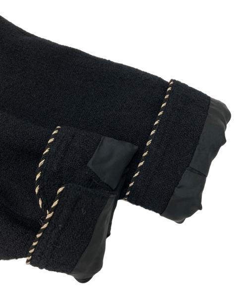 KANEKO ISAO（カネコ イサオ）KANEKO ISAO (カネコ イサオ) ノーカラーツイードジャケット ブラック サイズ:不明（実寸参照）の古着・服飾アイテム