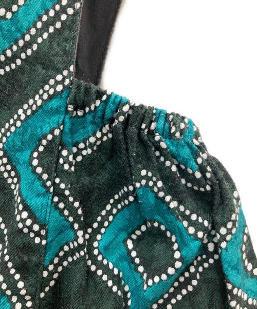 Spick and Span（スピック＆スパン）Spick and Span (スピックアンドスパン) アフリカンバティックサイドギャザードレス グリーン サイズ:36の古着・服飾アイテム