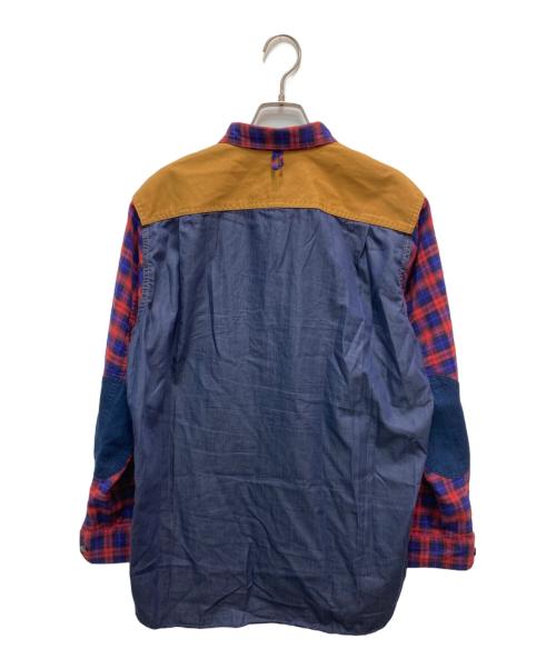 COMME des GARCONS JUNYA WATANABE MAN（コム デ ギャルソン ジュンヤ ワタナベ マン）COMME des GARCONS JUNYA WATANABE MAN (コム デ ギャルソン ジュンヤ ワタナベ マン) 切替チェックシャツ レッド サイズ:XSの古着・服飾アイテム
