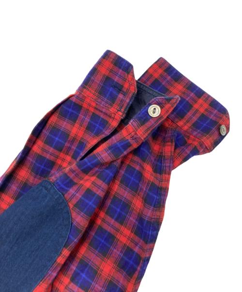 COMME des GARCONS JUNYA WATANABE MAN（コム デ ギャルソン ジュンヤ ワタナベ マン）COMME des GARCONS JUNYA WATANABE MAN (コム デ ギャルソン ジュンヤ ワタナベ マン) 切替チェックシャツ レッド サイズ:XSの古着・服飾アイテム