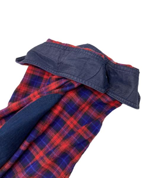 COMME des GARCONS JUNYA WATANABE MAN（コム デ ギャルソン ジュンヤ ワタナベ マン）COMME des GARCONS JUNYA WATANABE MAN (コム デ ギャルソン ジュンヤ ワタナベ マン) 切替チェックシャツ レッド サイズ:XSの古着・服飾アイテム