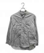 Wild Life Tailorワイルドライフテイラー）の古着「THOMAS MASON ワッシャードレス バンドカラーシャツ」｜ブラック