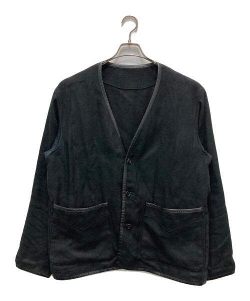 la favola（ラ ファーヴォラ）la favola (ラ ファーヴォラ) リネンパイピング カーディガン ブラック サイズ:3の古着・服飾アイテム