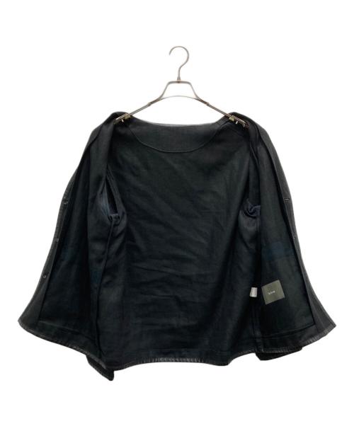 la favola（ラ ファーヴォラ）la favola (ラ ファーヴォラ) リネンパイピング カーディガン ブラック サイズ:3の古着・服飾アイテム