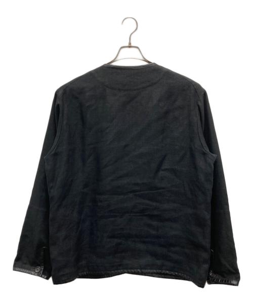 la favola（ラ ファーヴォラ）la favola (ラ ファーヴォラ) リネンパイピング カーディガン ブラック サイズ:3の古着・服飾アイテム