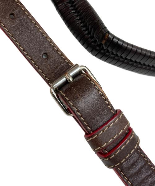 LOEWE（ロエベ）LOEWE (ロエベ) アナグラムキャンバスレザーショルダーバッグ ブラックの古着・服飾アイテム